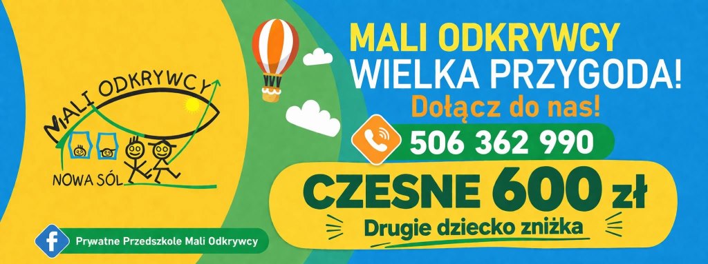 Mali Odkrywcy Banner Promocyjny - Czesne 600zł, drugie dziecko zniżka